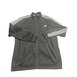 Adidas Mens 3 Stripes Full Zip Track Jacket Black White Size 3XLT Tall